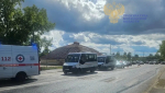 В Подмосковье на остановке столкнулись два рейсовых микроавтобуса